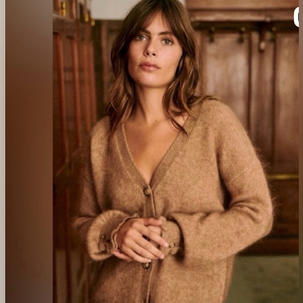 Sezane Mia Cardigan Camel size small - Picture 2 of 6